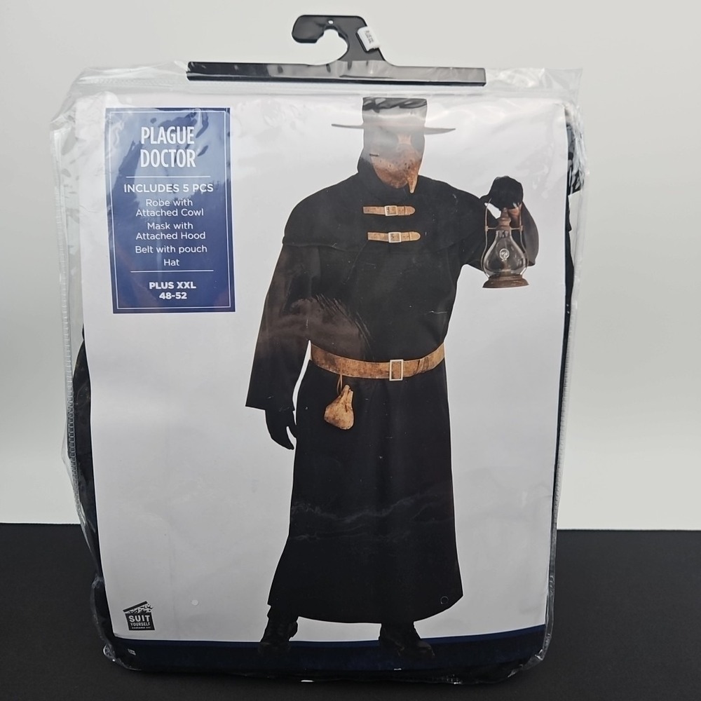 Plague Doctor Costume With Hat‎ Belt Men's Adult 2XL XXL 48-52 NEW